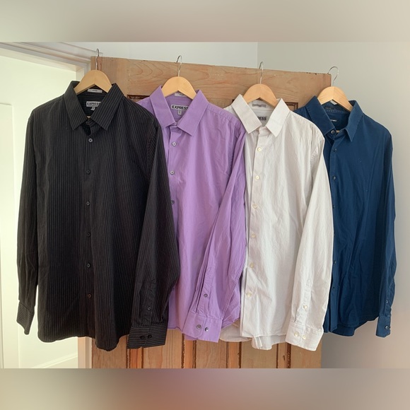bundle of 4 | Men's Fitted Classic Dress Shirts | sz XL | EUC - Picture 1 of 14